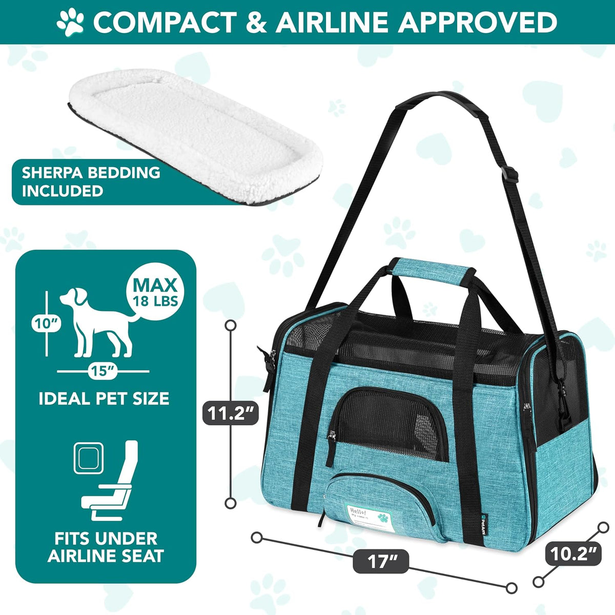 petami airline approved pet carrier for cats small shown in use
