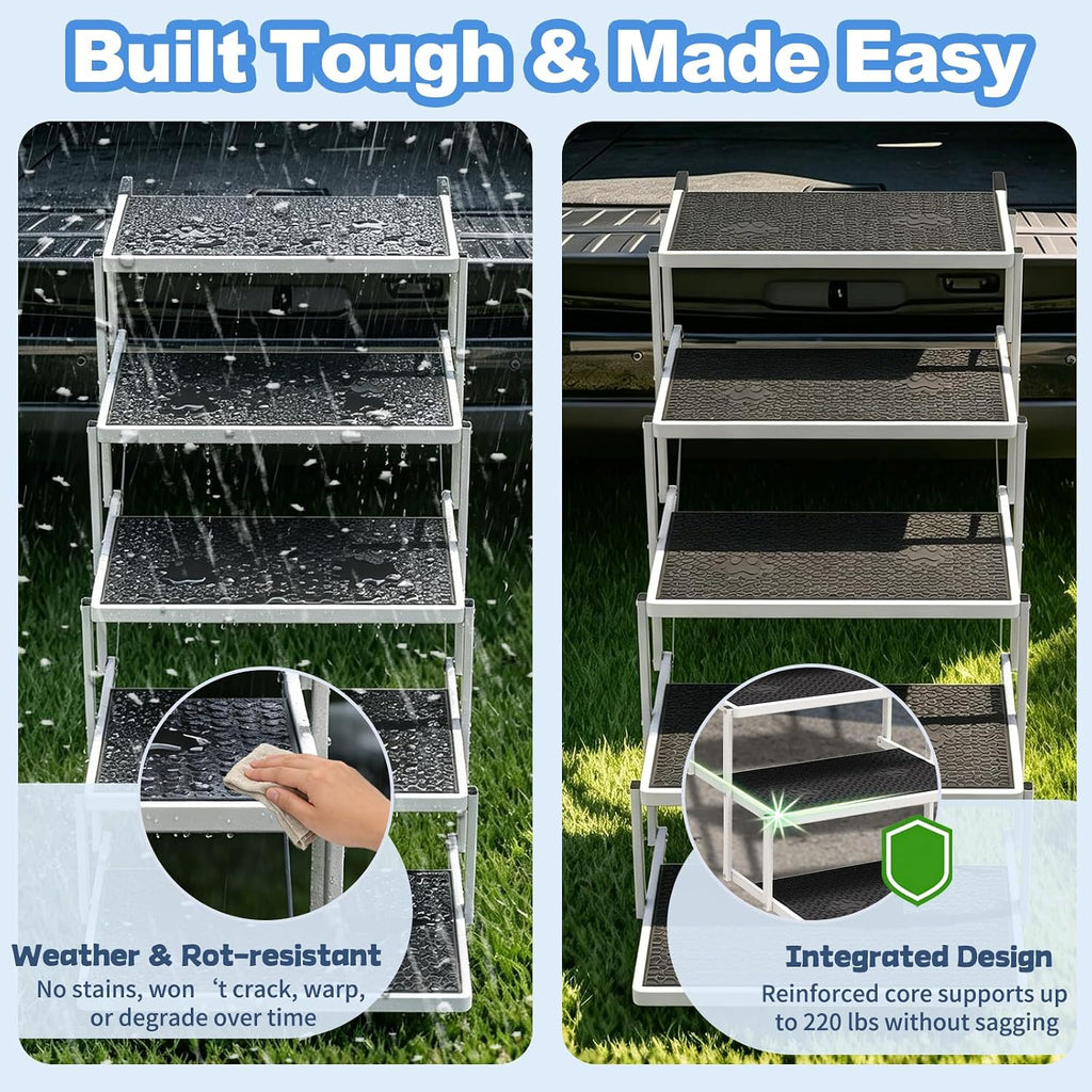 dog steps for car & suv – 5-step, side view