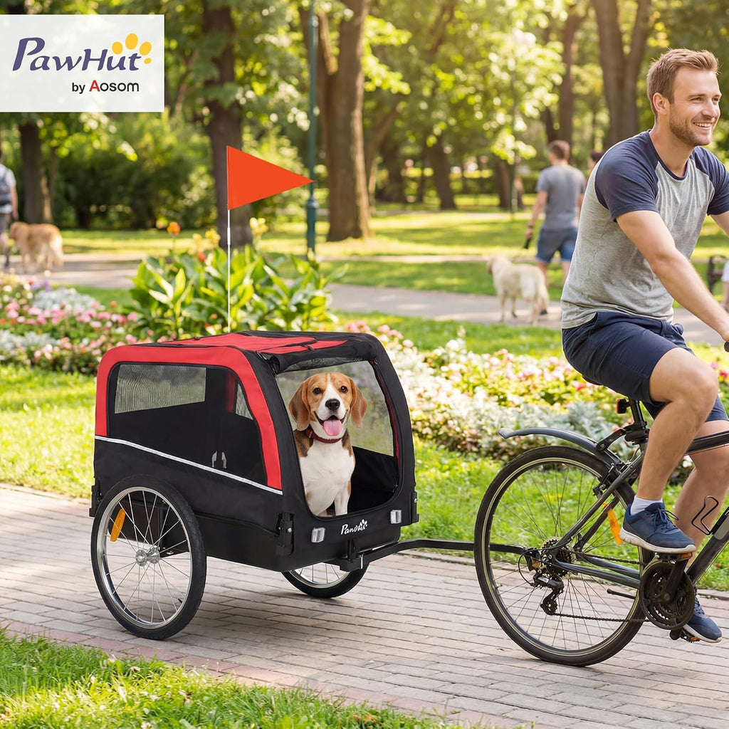 pawhut dog bike trailer 20" air tires for shown in use