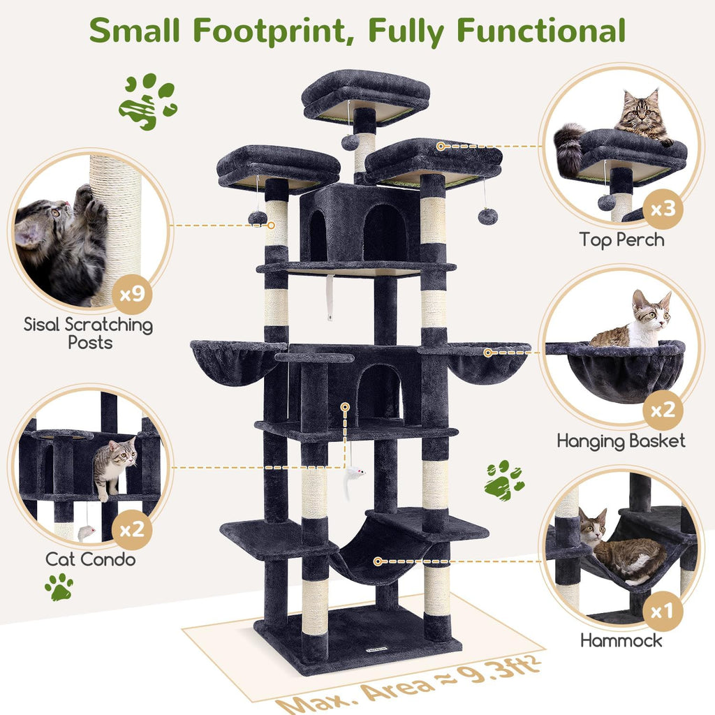 globlazer big xxl cat tower for indoor multiple, side view
