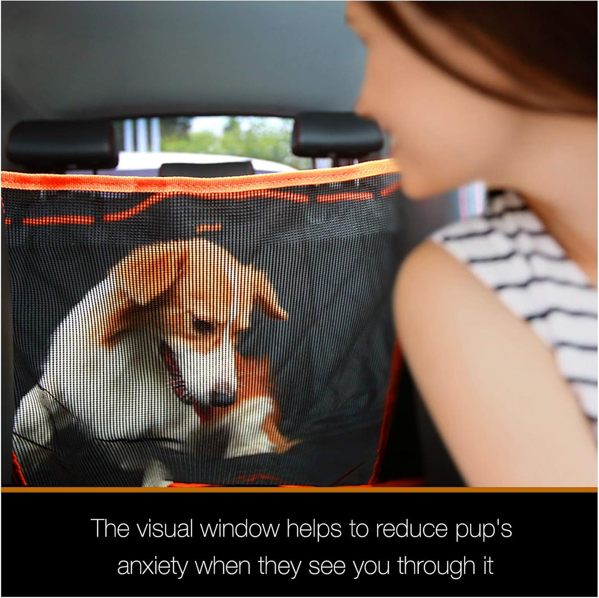 luxury dog car seat cover for back seat, close-up detail