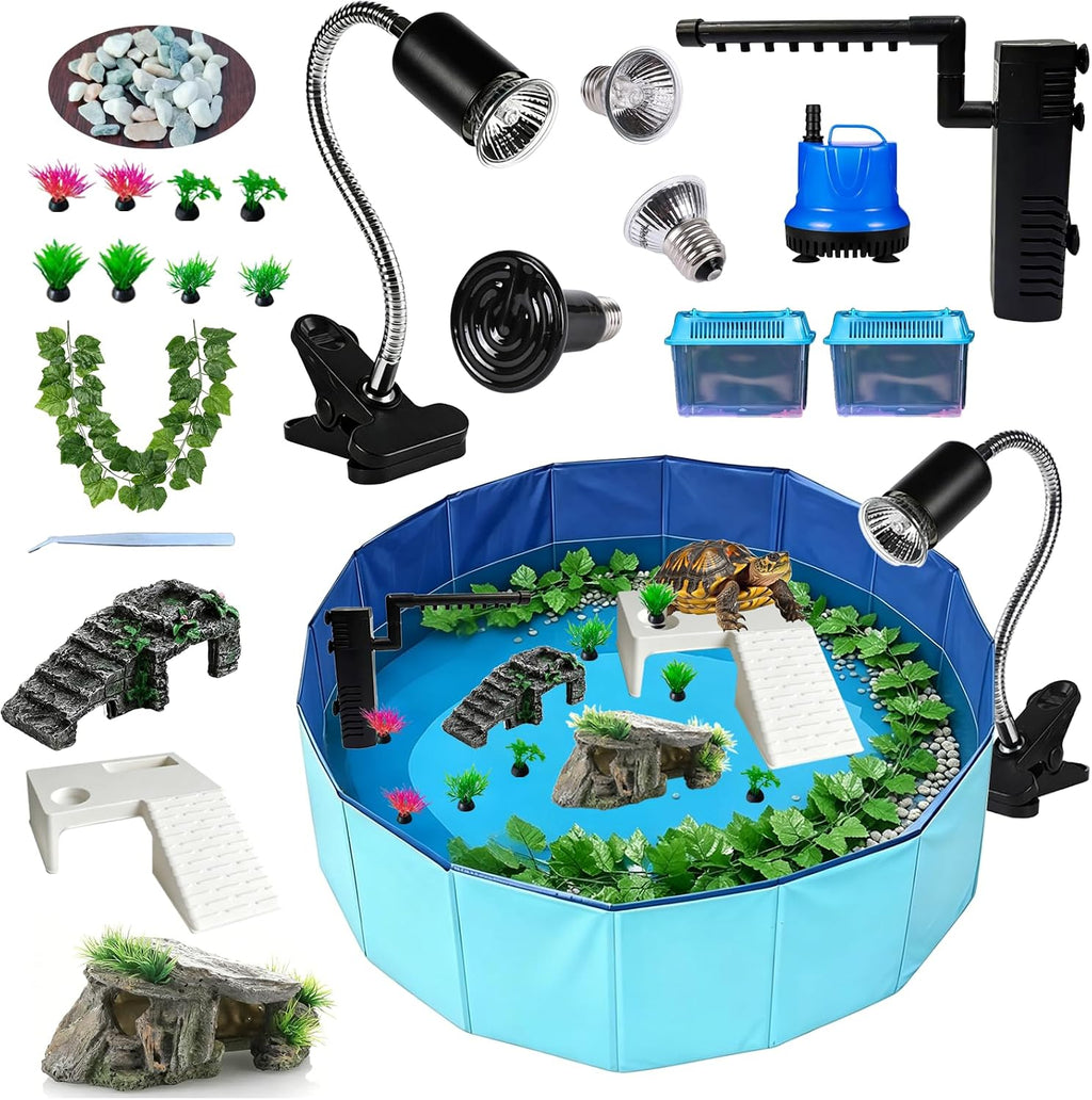 22.8 inch large size turtle tank habitat kit, main product view