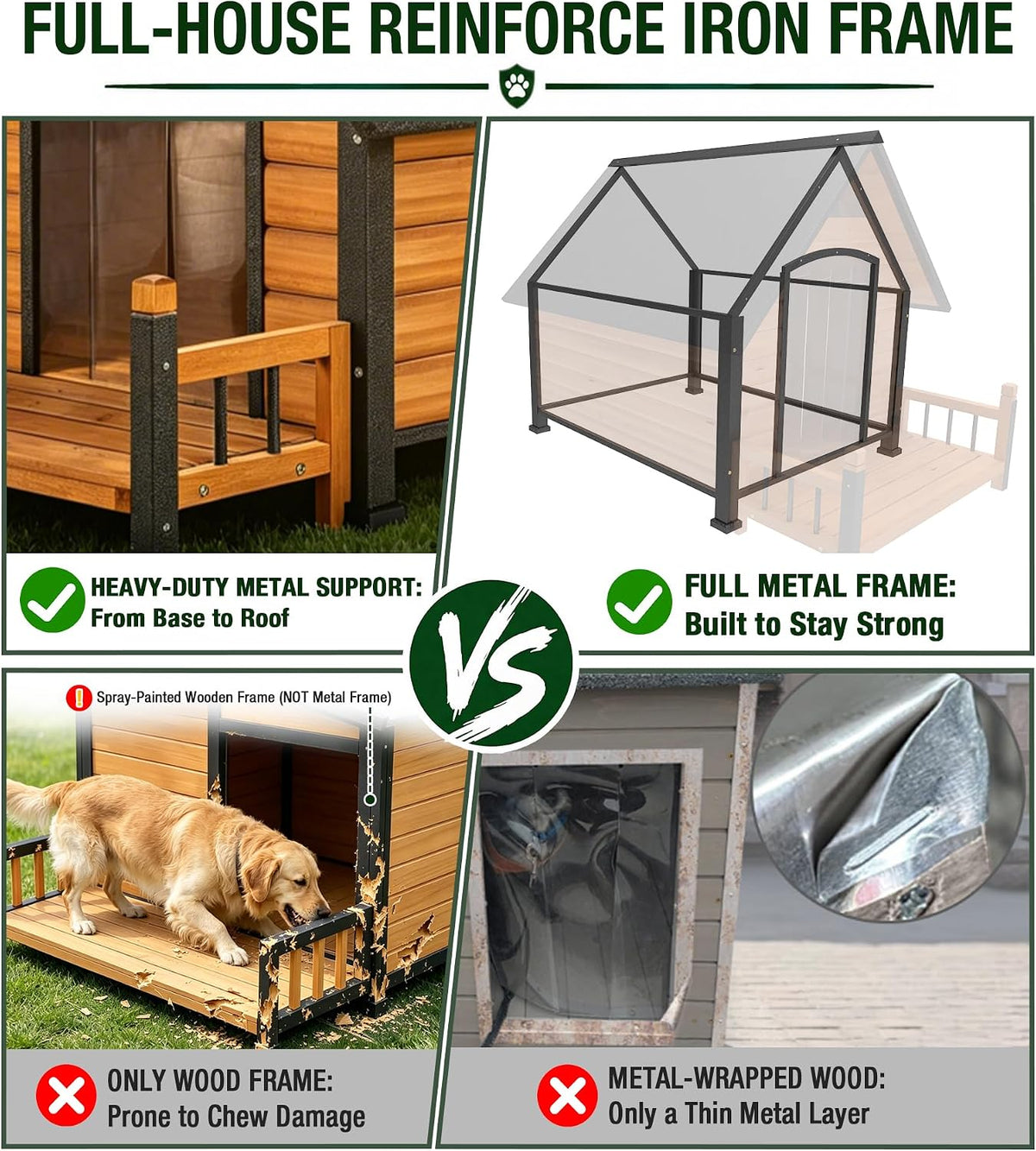 gutinneen extra large dog house outdoor with reinforced shown in use