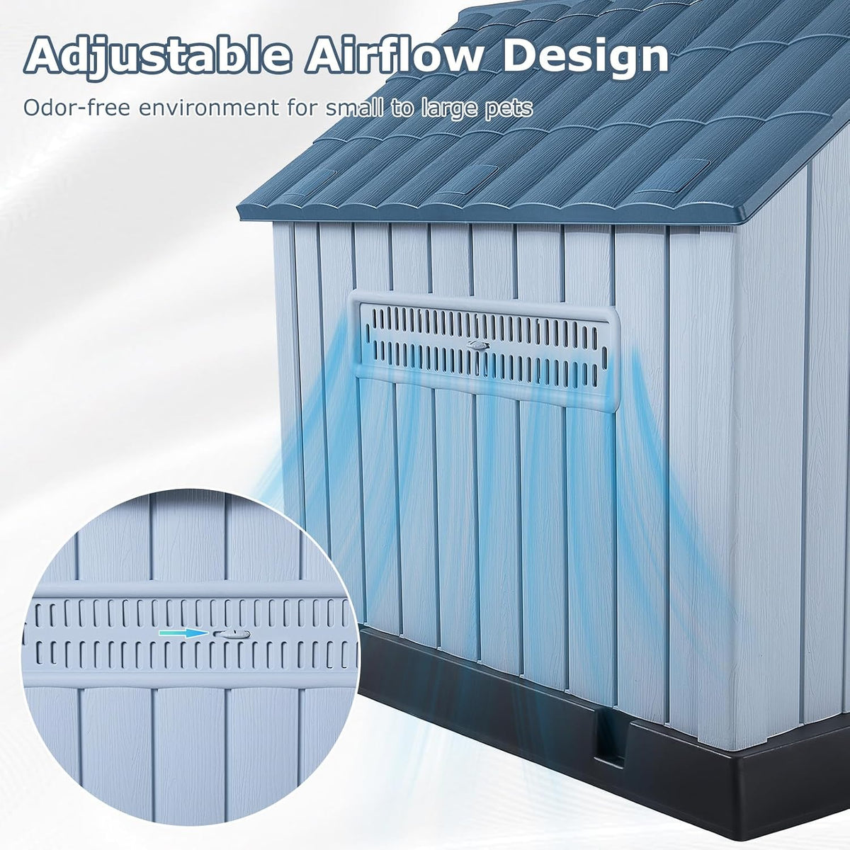lemberi large plastic dog house for medium large, side view