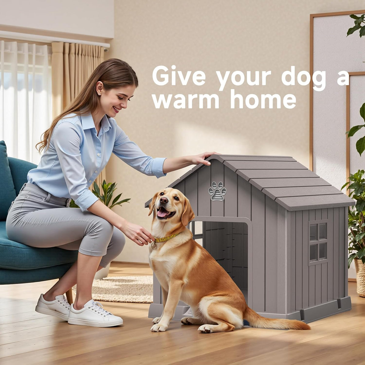 drato dog house indoor outdoor for small to shown in use