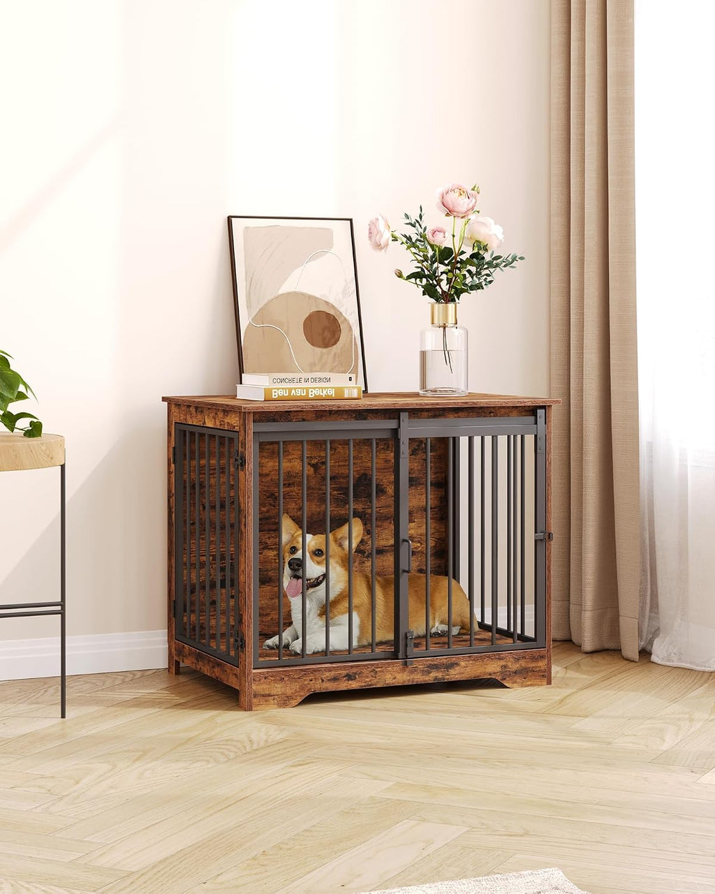 hzuaneri 31.9 in m dog crate furniture indoor, package contents