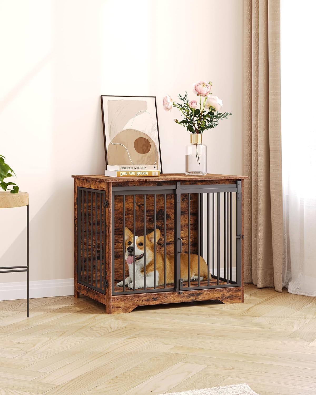 hzuaneri 31.9 in m dog crate furniture indoor, package contents