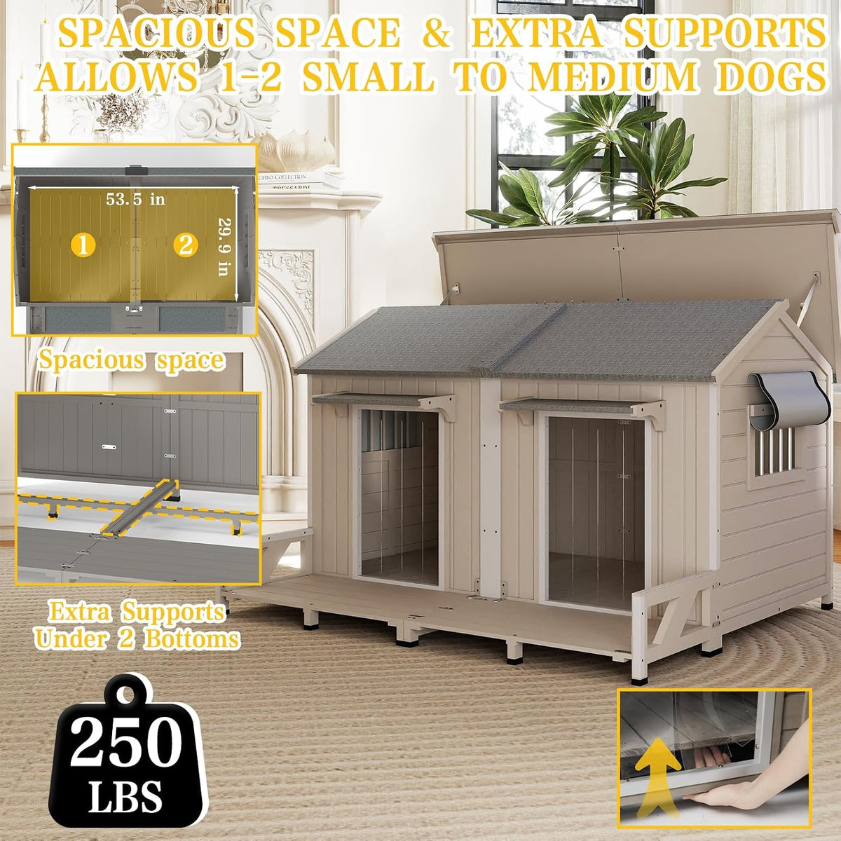 petscosset 59.4" l large dog house outdoor &, package contents