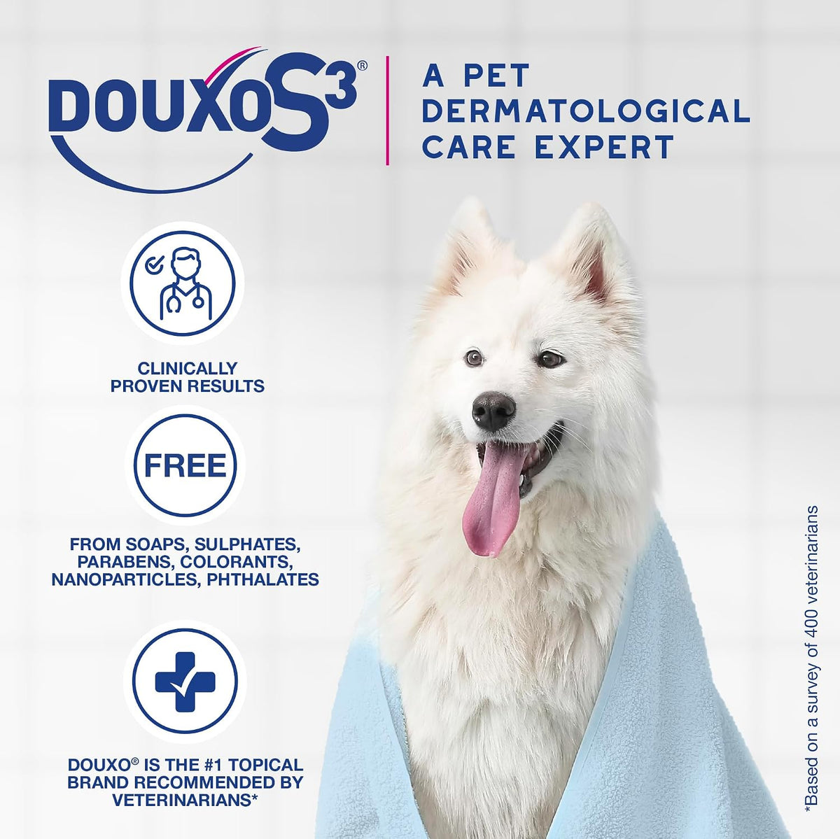douxo s3 calm shampoo 6.7oz & itch soothing, side view