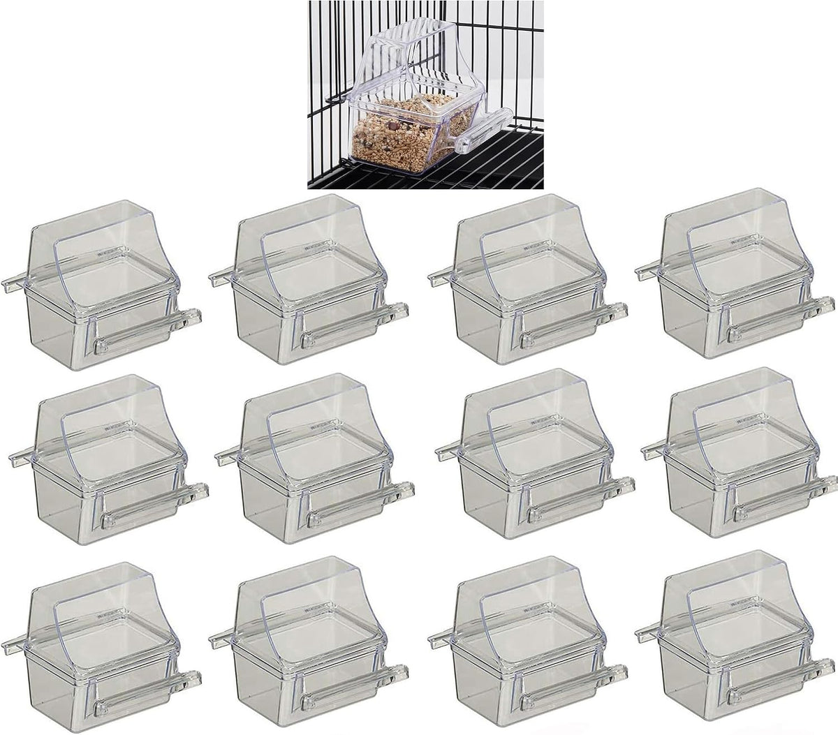 lot of 12 bird cage acrylic clear plastic, main product view
