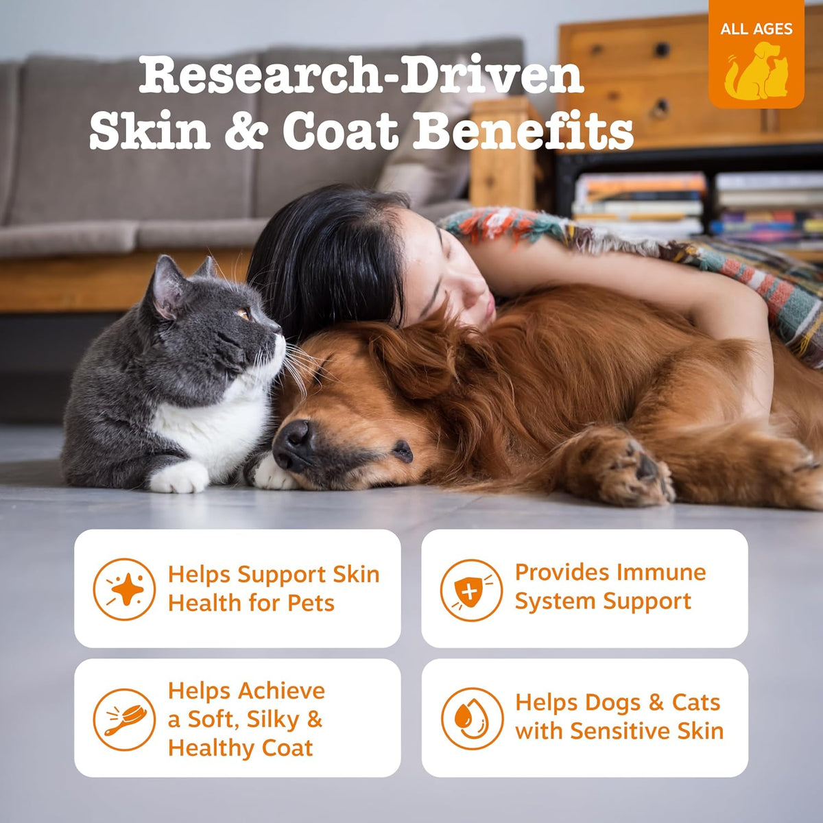zesty paws wild alaskan fish oil for dogs shown in use