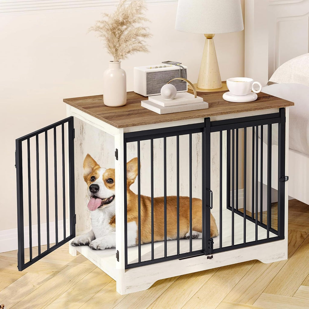 hzuaneri 31.9 in m dog crate furniture indoor, main product view