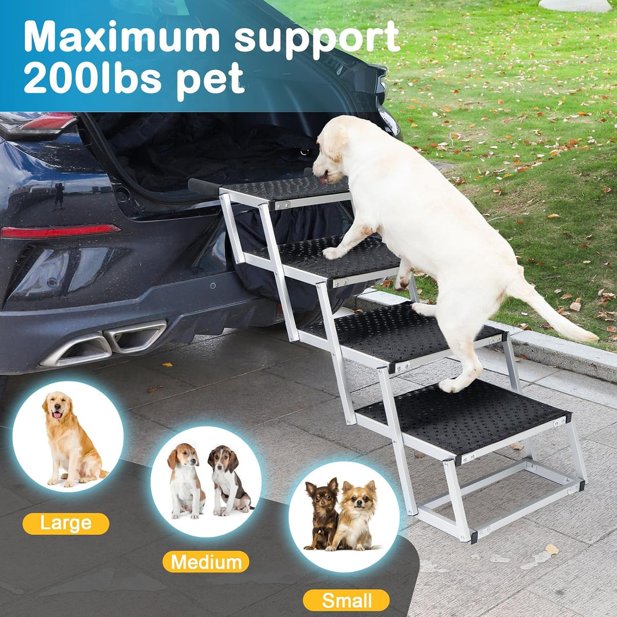 uross dog stairs for car 4 steps suitable showing dimensions