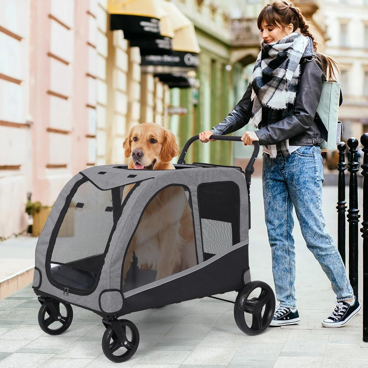 saudism dog stroller for large & medium dogs, package contents