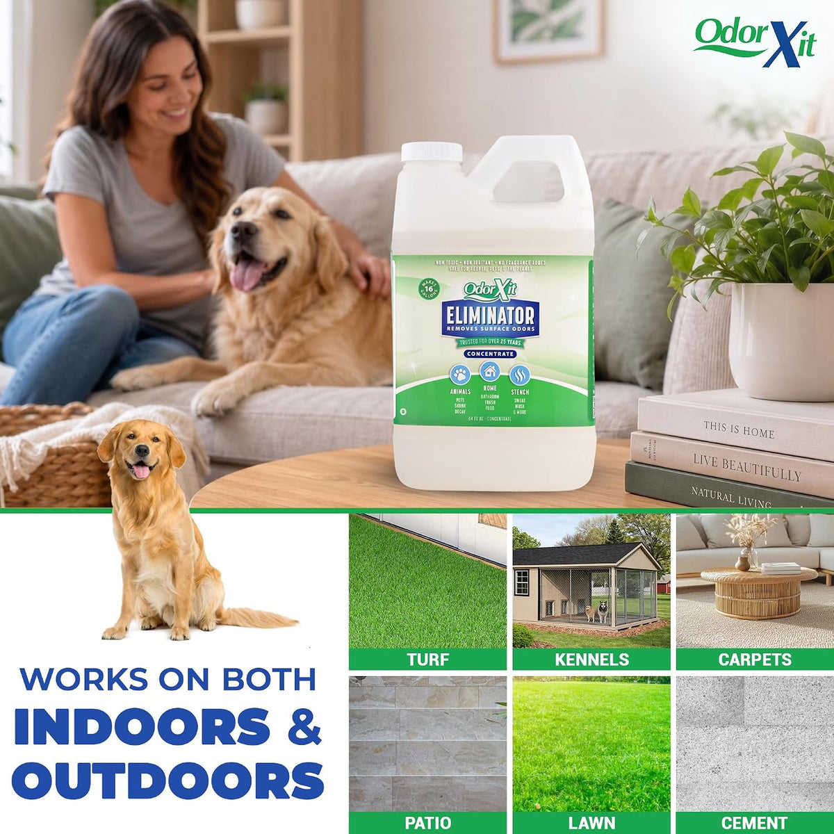 concentrated pet urine odor eliminator, ideal for cat, side view