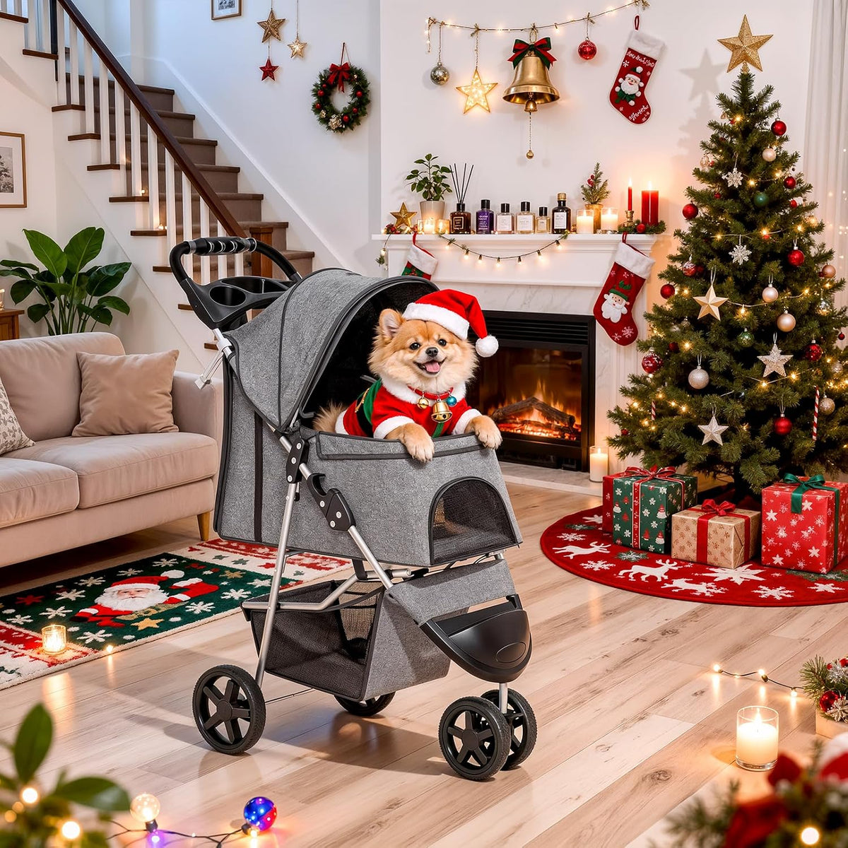 monibloom pet stroller for small/medium dogs and cats, view 9