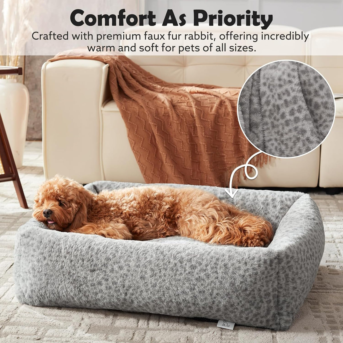 joejoy dog bed medium size dog, removable washable, package contents