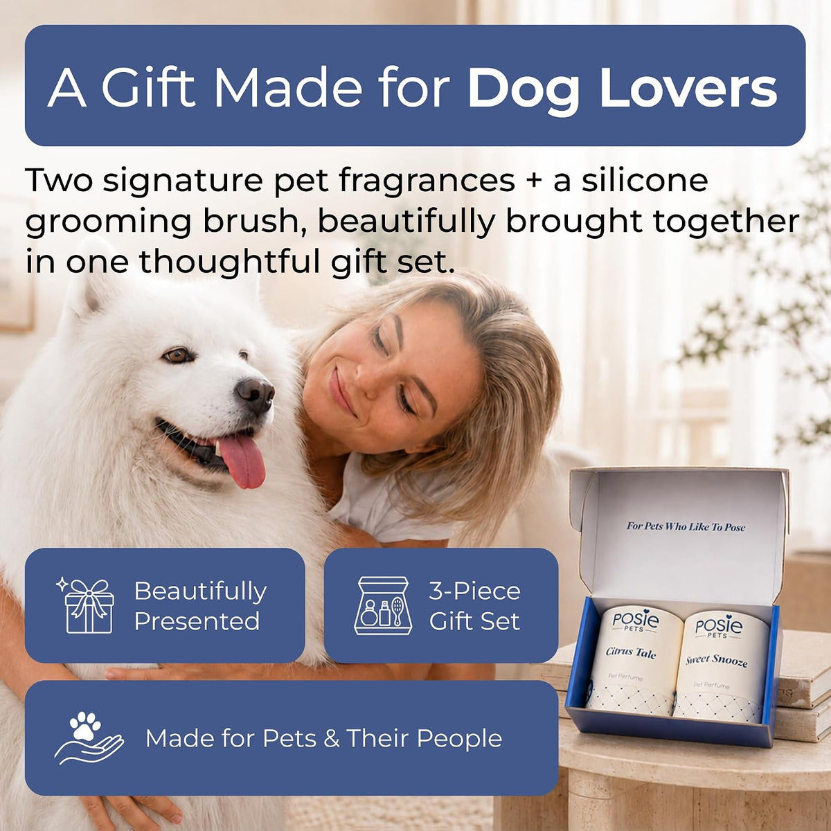 dog gift set – 2 pet fragrance sprays shown in use