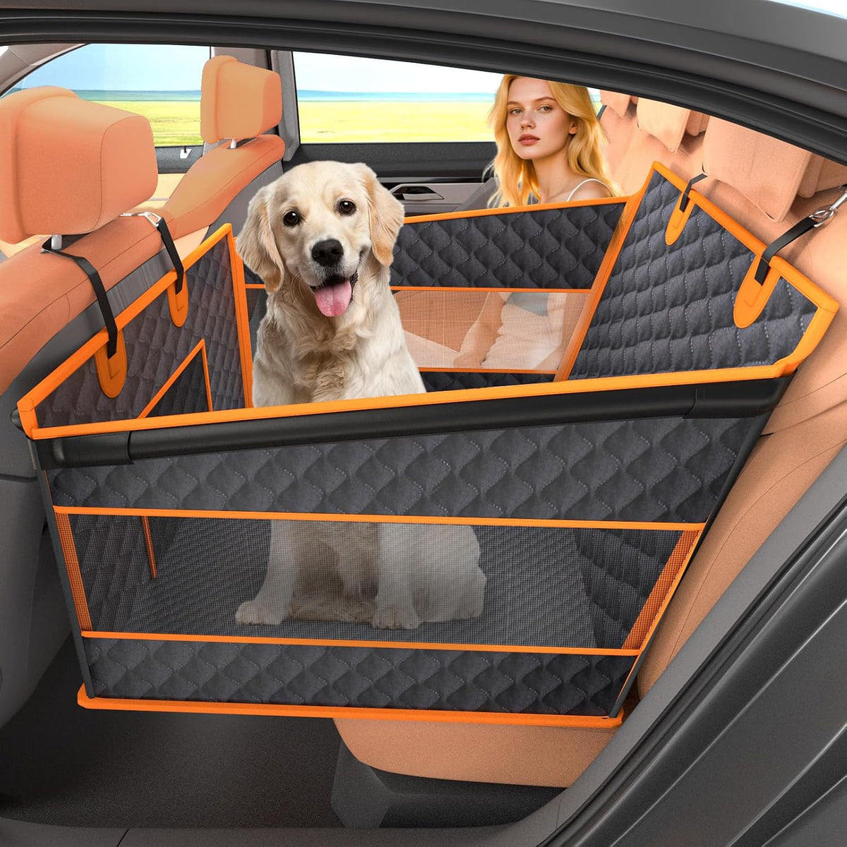 instraella dog car seat for large dogs, hard, main product view