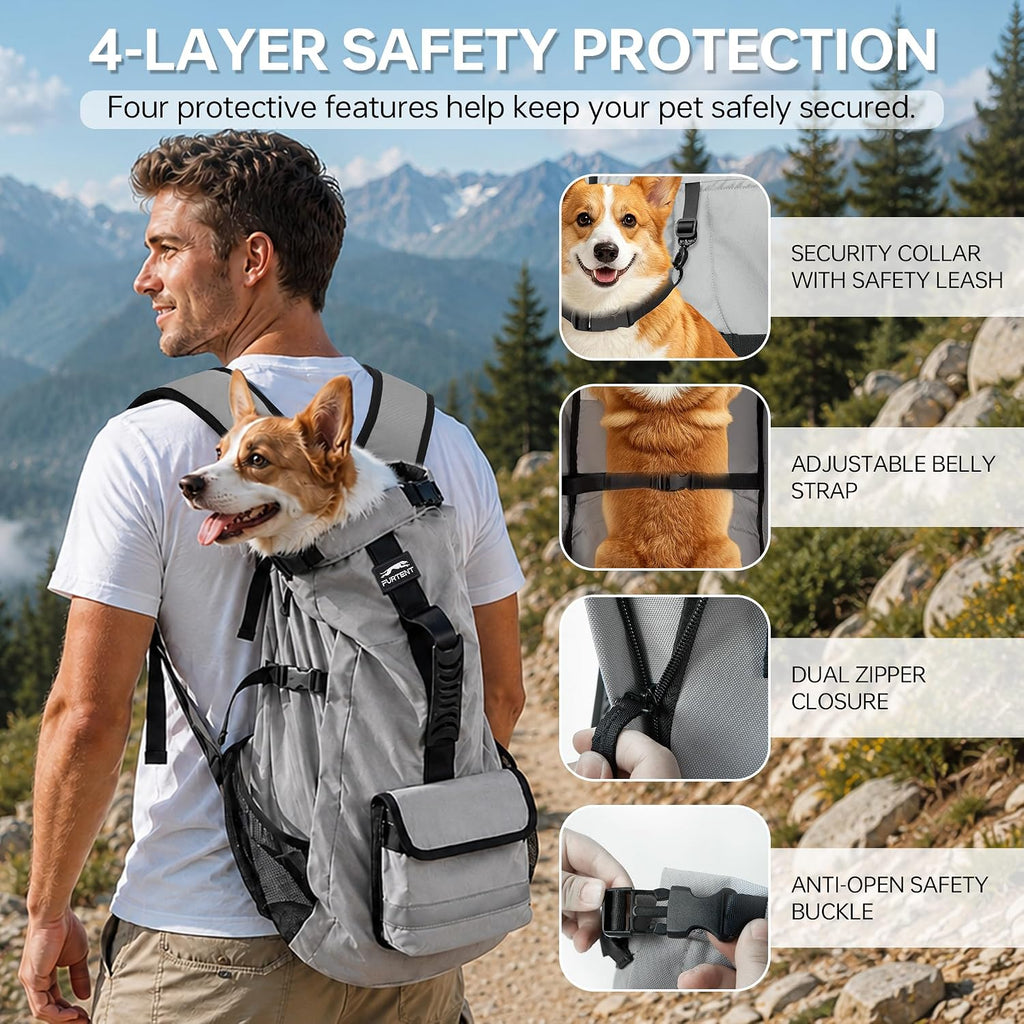 dog backpack carrier for small & medium dogs shown in use