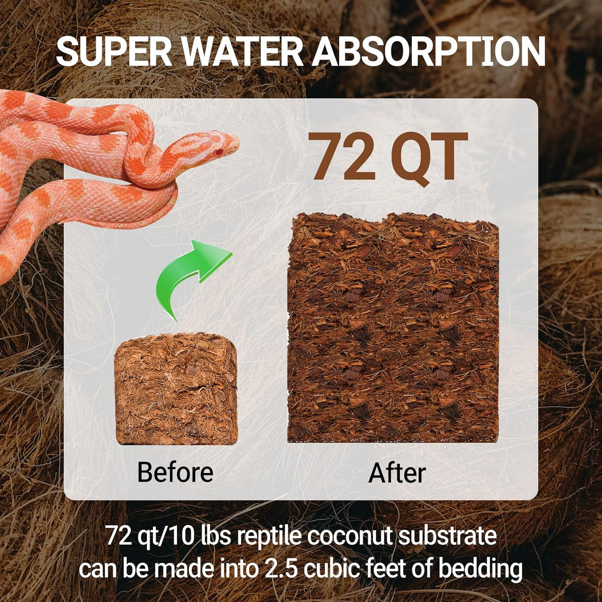 repti zoo 72 quart reptiles coconut chip substrate, side view