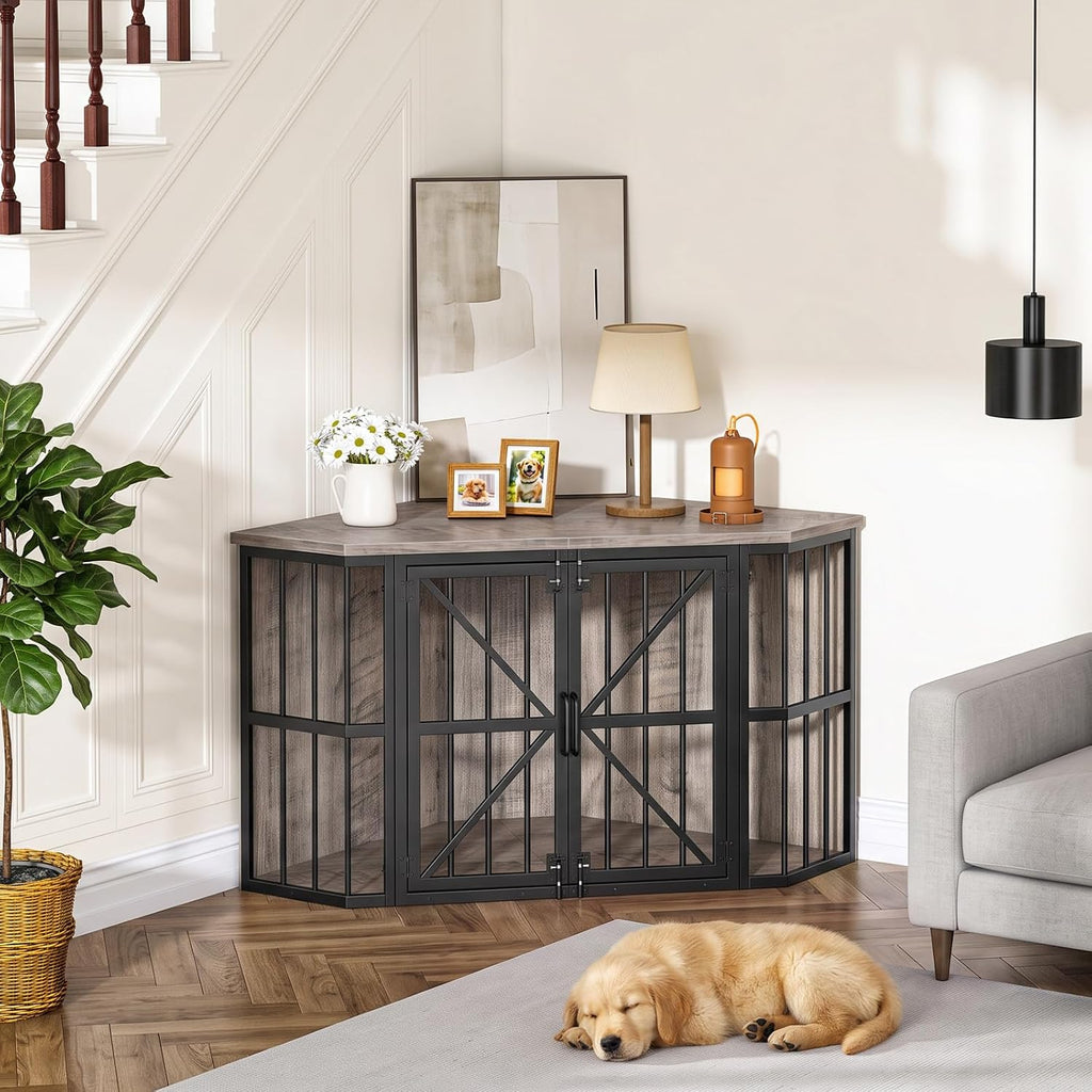 choezon 44" corner dog crate furniture for medium, package contents
