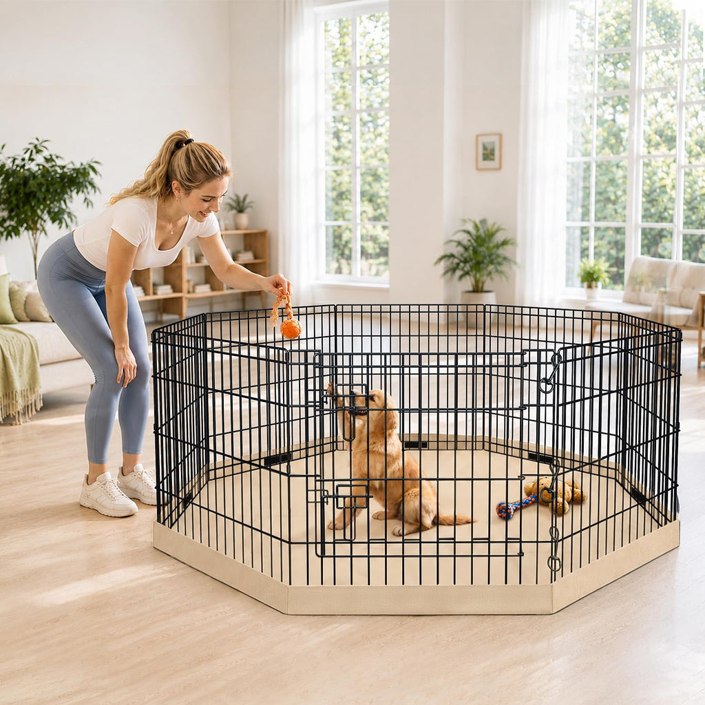 petime foldable metal dog exercise pen/pet puppy playpen on a desk or shelf