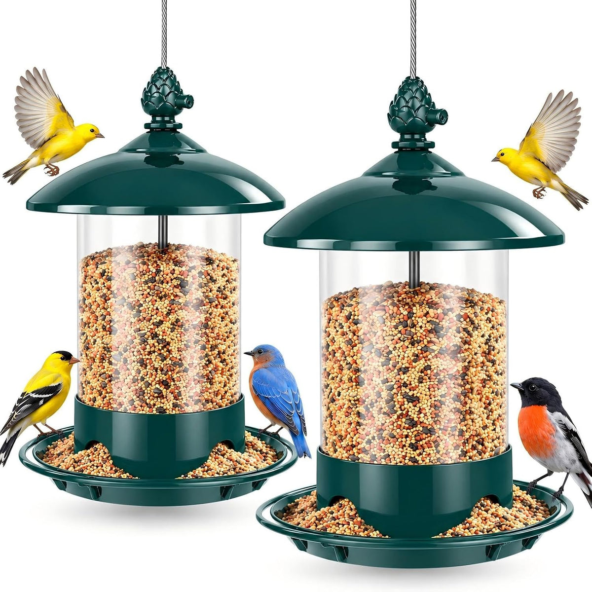 gbekery metal bird feeders for outdoors, 360° feeding, main product view