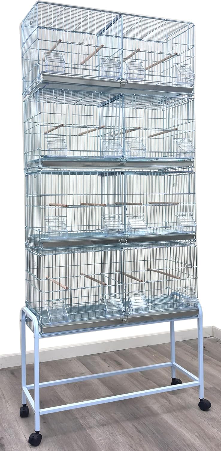 large stainless stackable breeder bird parrot cages 30"x11"x15"h, main product view