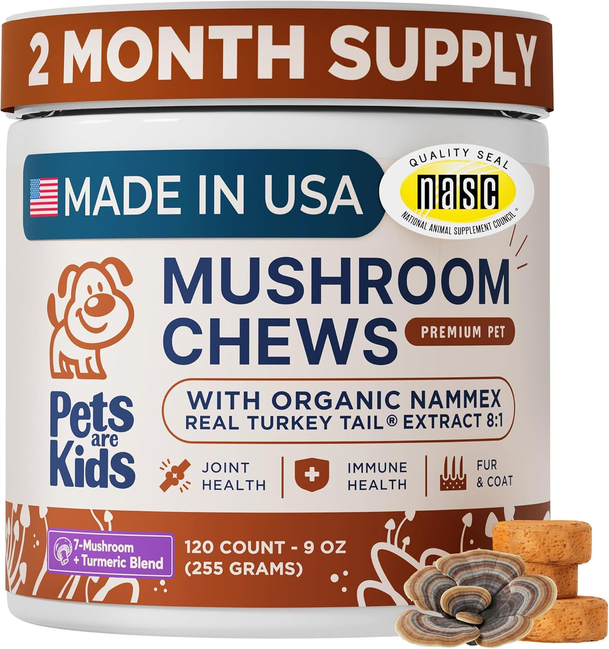 pets are kids turkey tail mushroom for dogs, main product view
