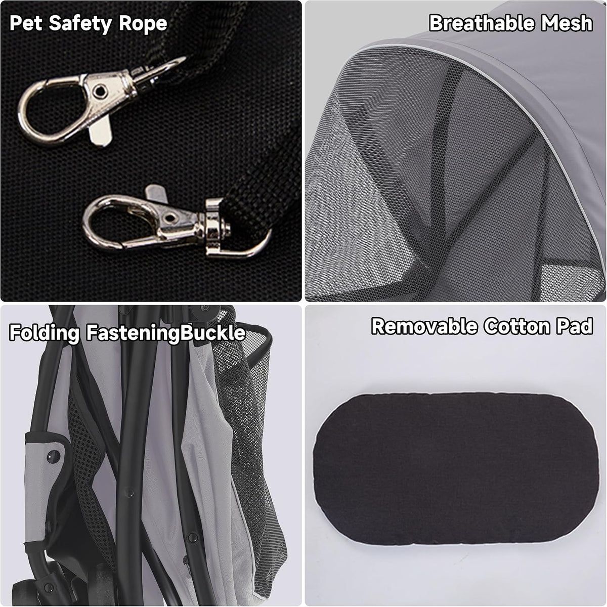 sunny sonny foldable jogger pet stroller with weather, side view