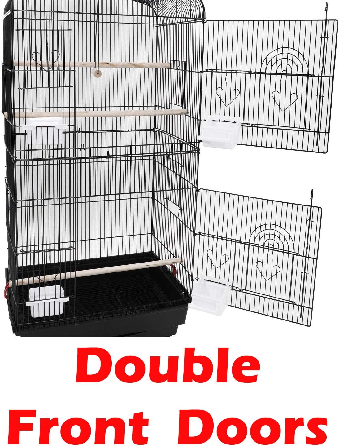 37-inch portable hanging medium flight bird cage for, close-up detail