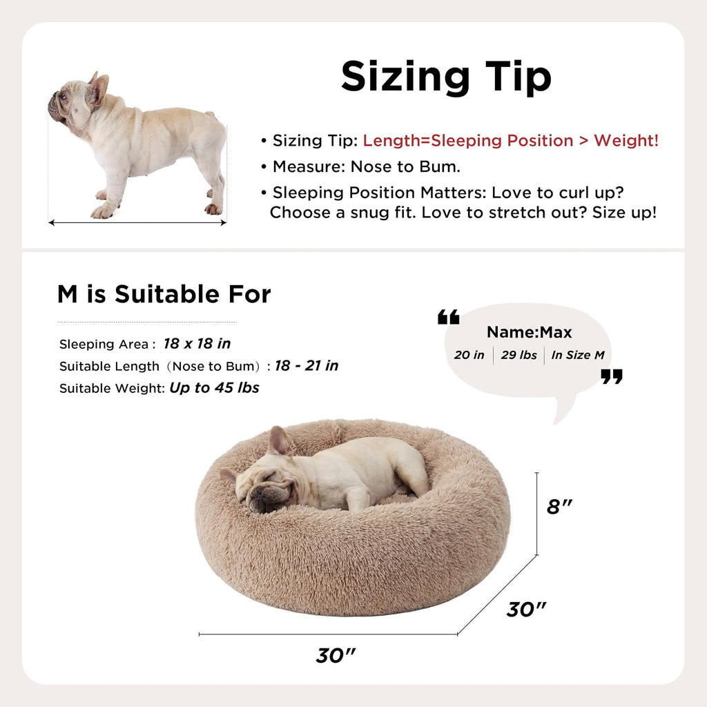 bedsure calming dog bed medium size dog donut, package contents