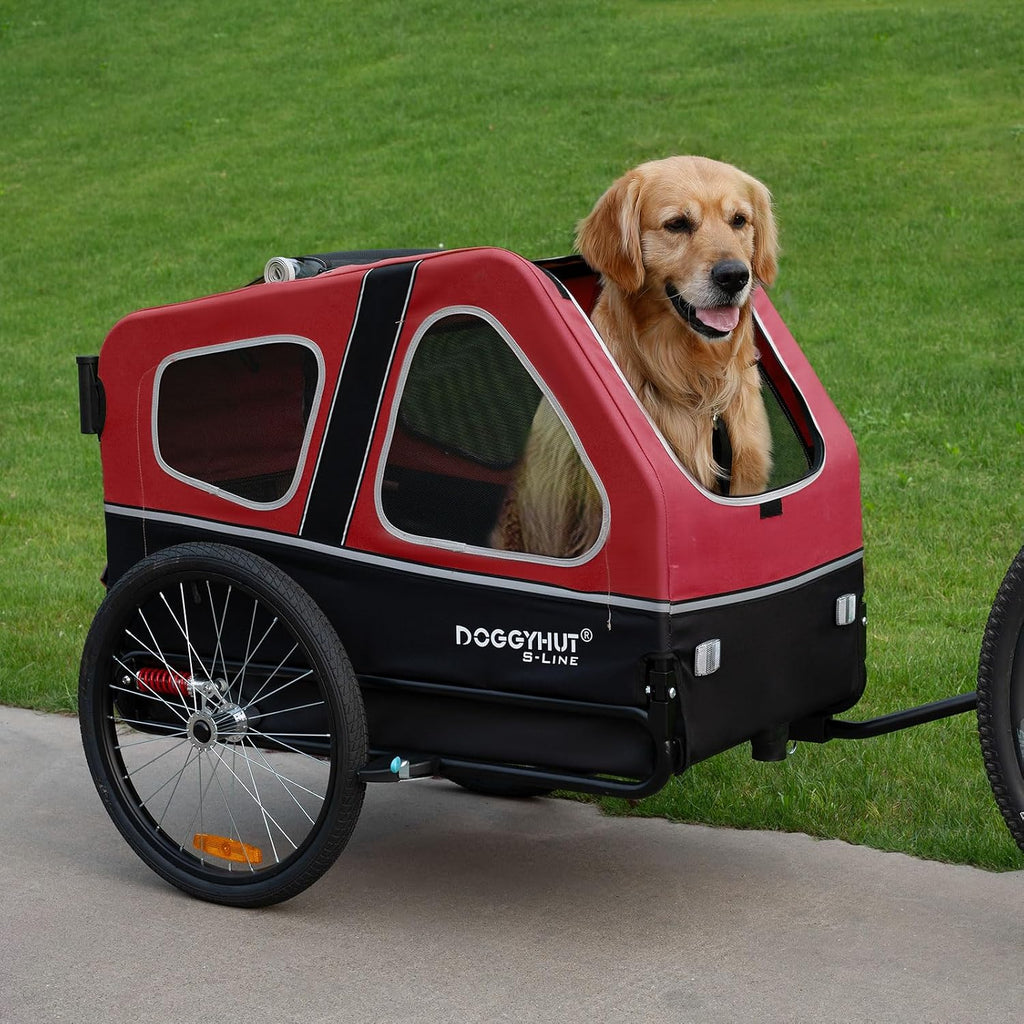doggyhut® s-line xl pet bike trailer & stroller, front angle view