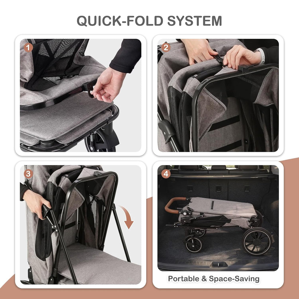 monibloom large pet stroller with anti-slip ramp, for, package contents