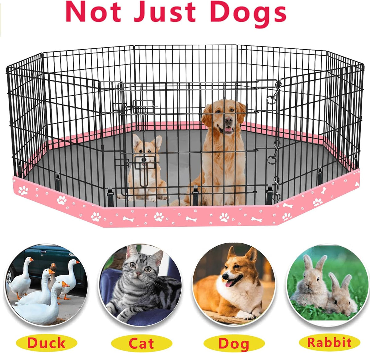 dog playpen bottom pad fits for 24 inch showing dimensions
