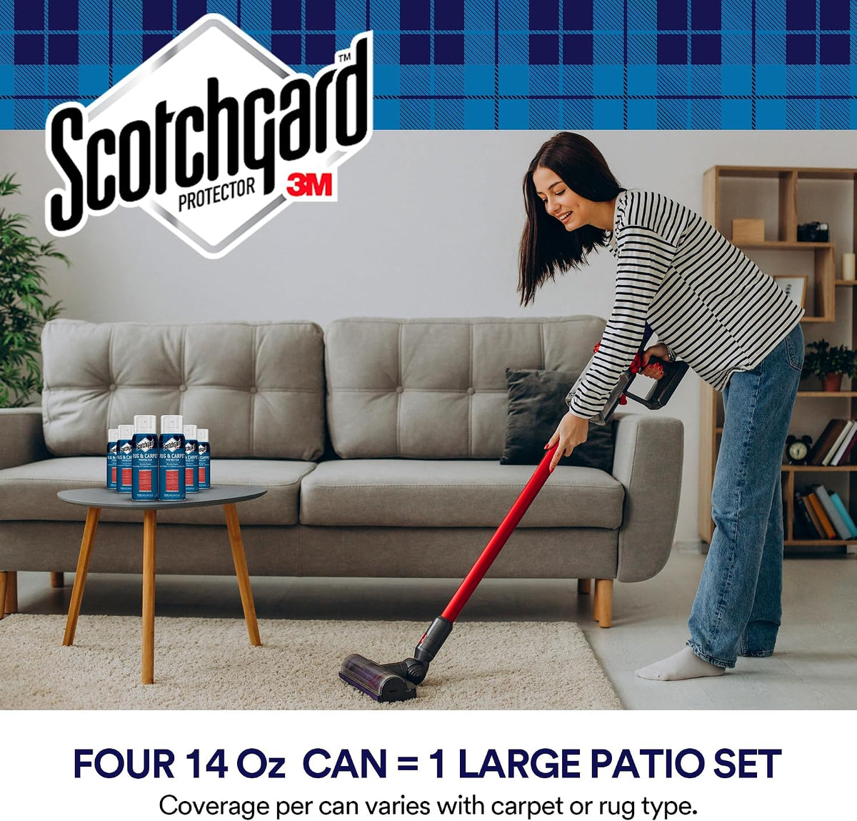 scotchgard carpet & upholstery protector spray, 14 oz, side view