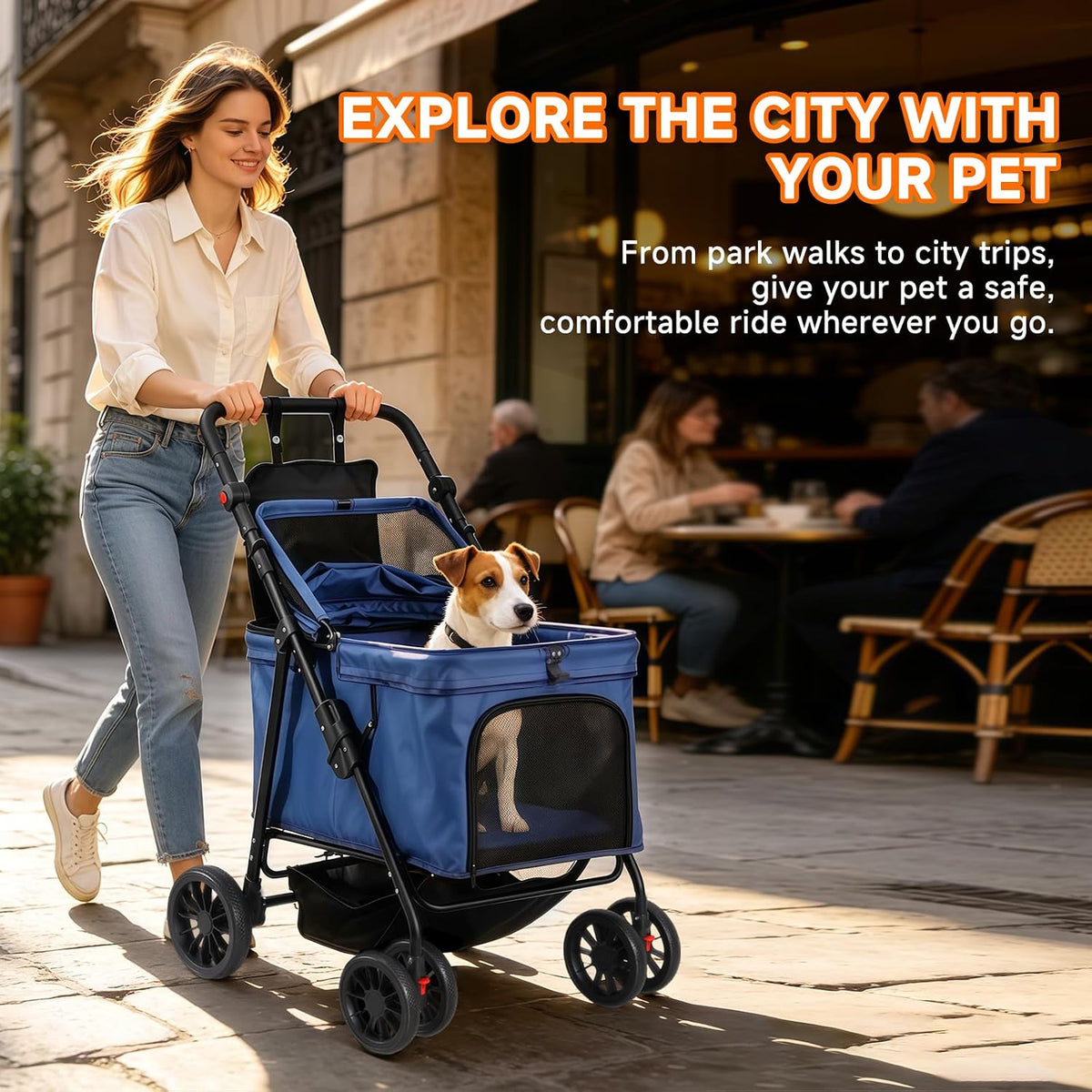 dog stroller for large & medium dogs (up, view 9