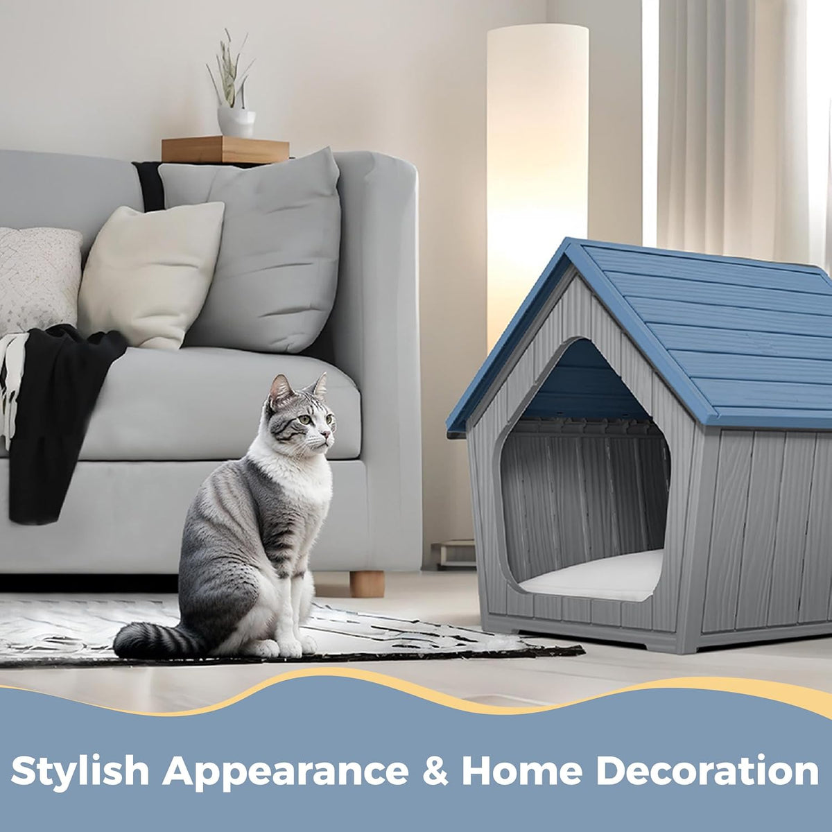 dog house indoor outdoor cat house animal shelter on a desk or shelf