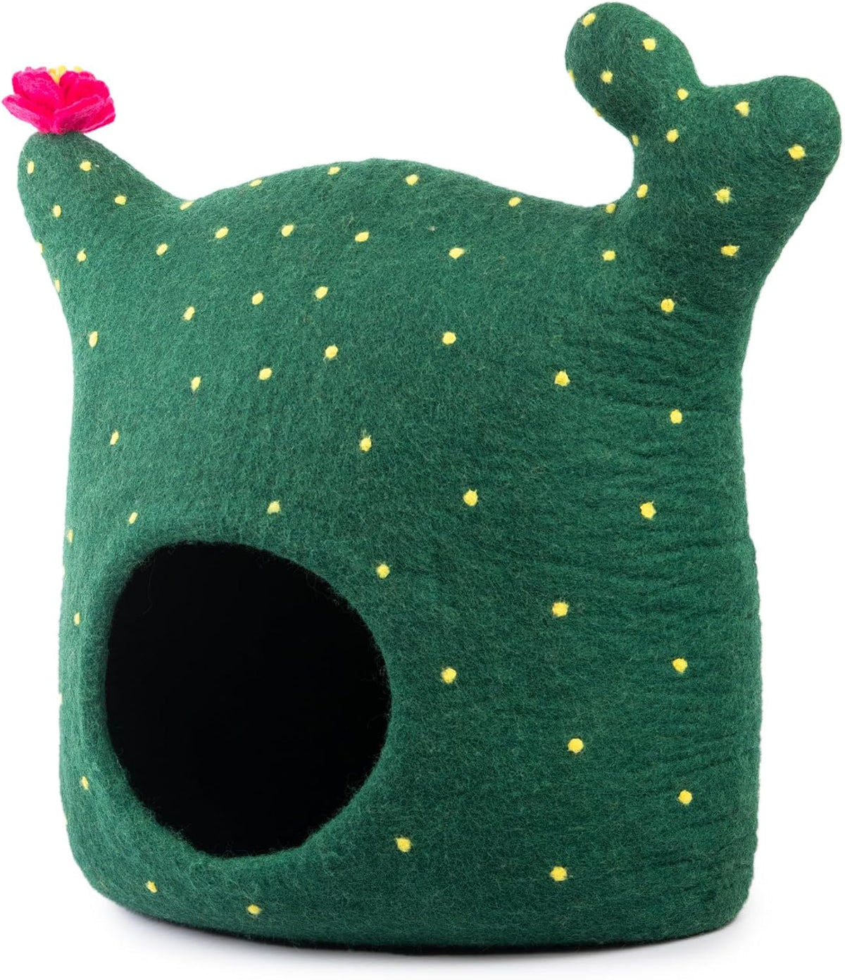 luxurious merino wool cat cave - foldable hideaway showing dimensions