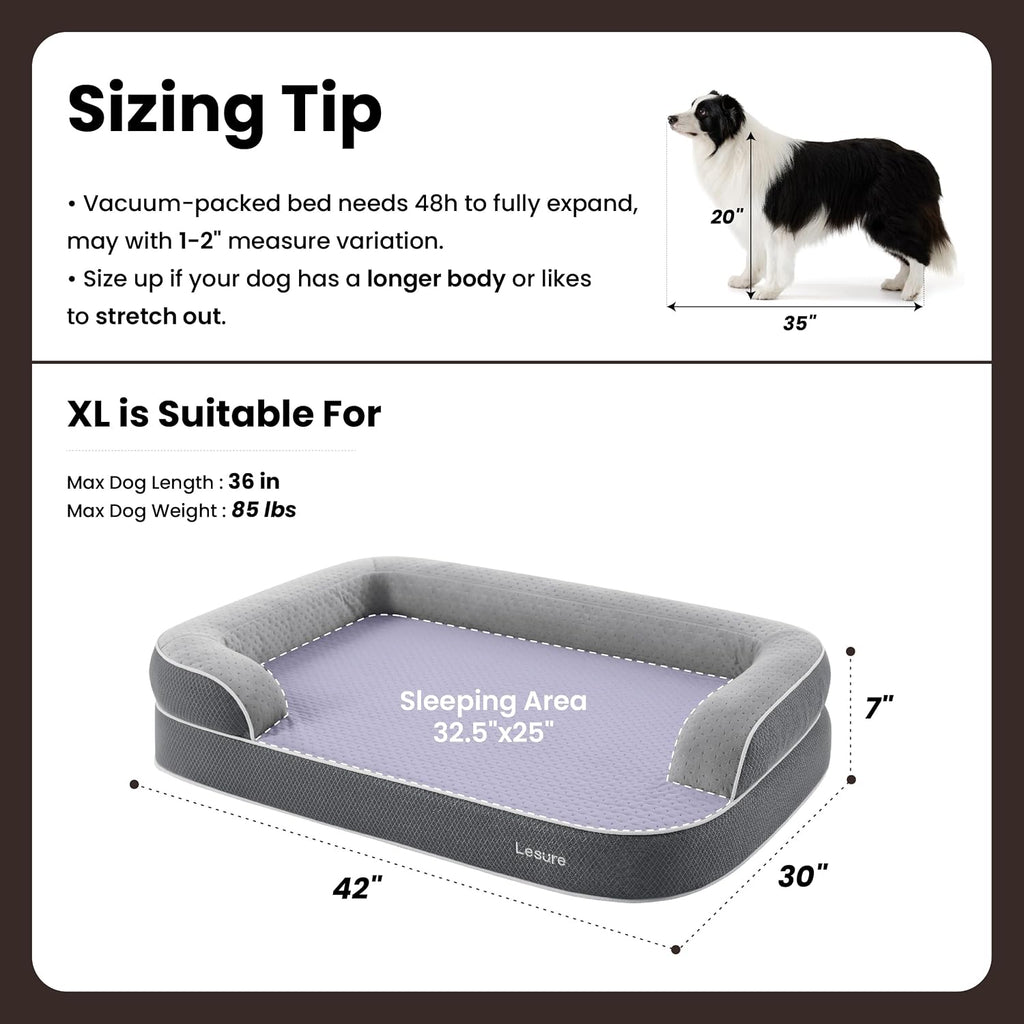 le sure realortho™ xl 3-layer orthopedic dog beds, package contents