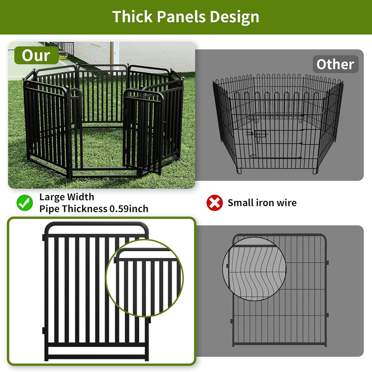 heavy duty tube dog playpens,dog playpen outdoor for, close-up detail