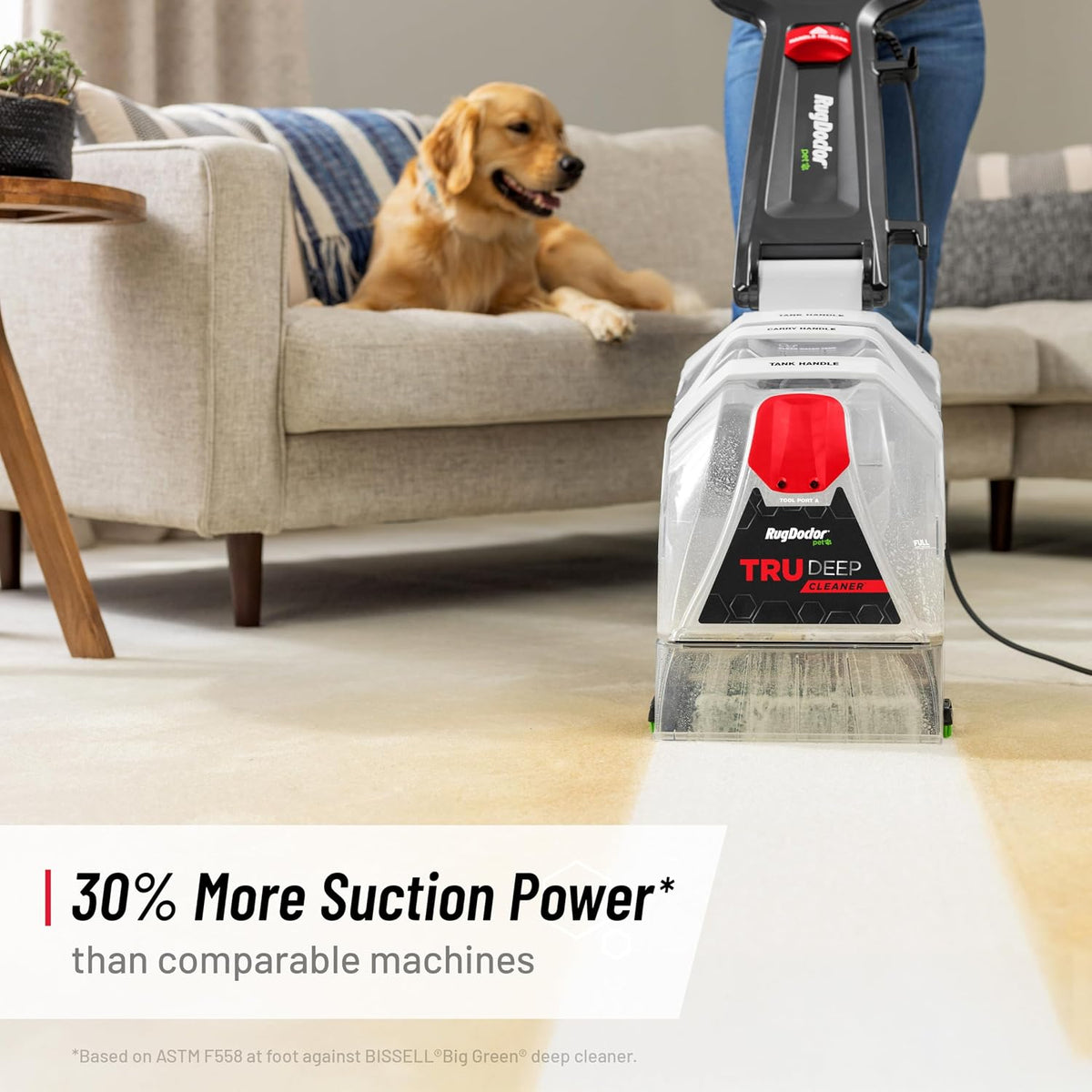 rug doctor pet trudeep carpet cleaner with pet shown in use