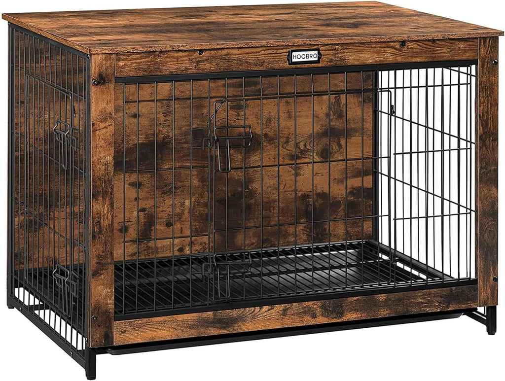 hoobro dog crate furniture, 38.6" large dog kennel, main product view