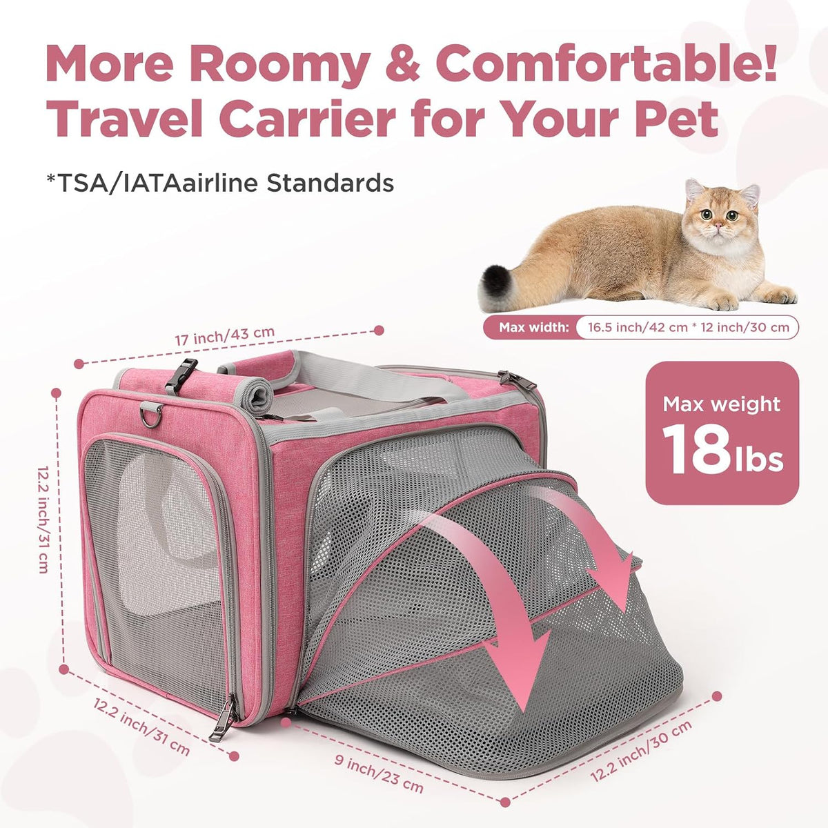 soft cat carriers pink small dog carrier airline shown in use