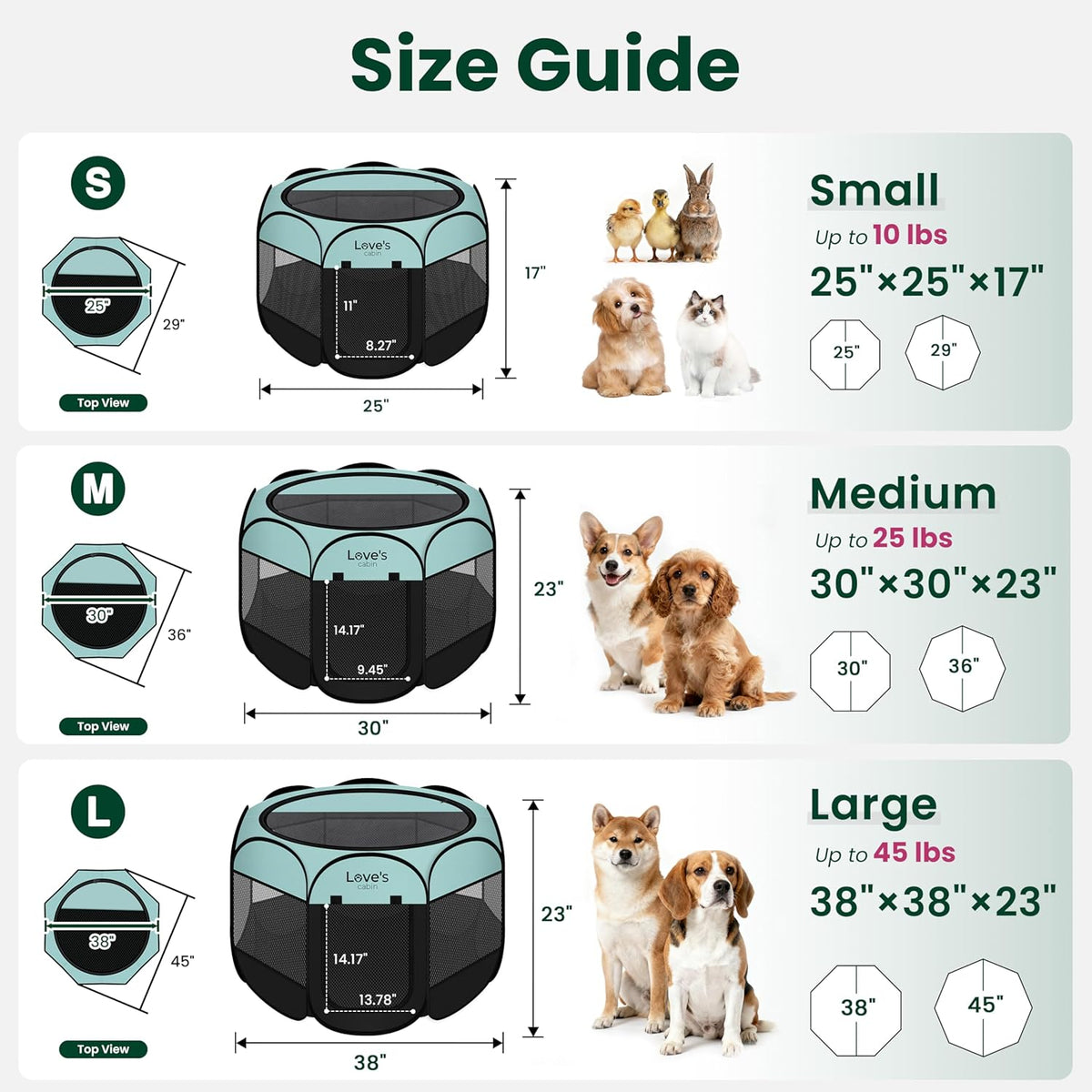 love's cabin pet puppy dog playpen, large dog shown in use