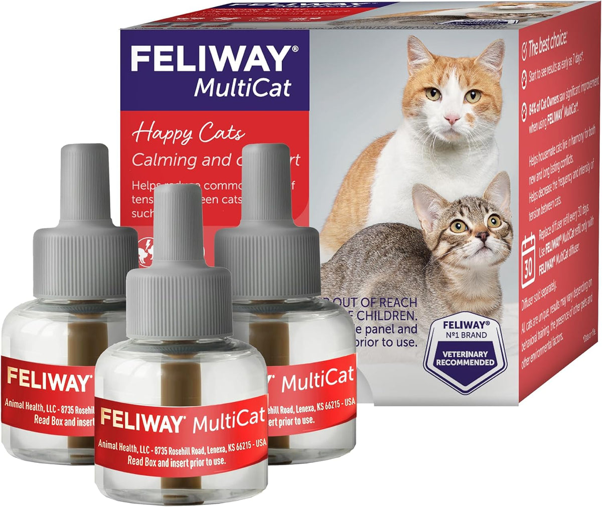 feliway multicat cat calming pheromone diffuser refill, main product view