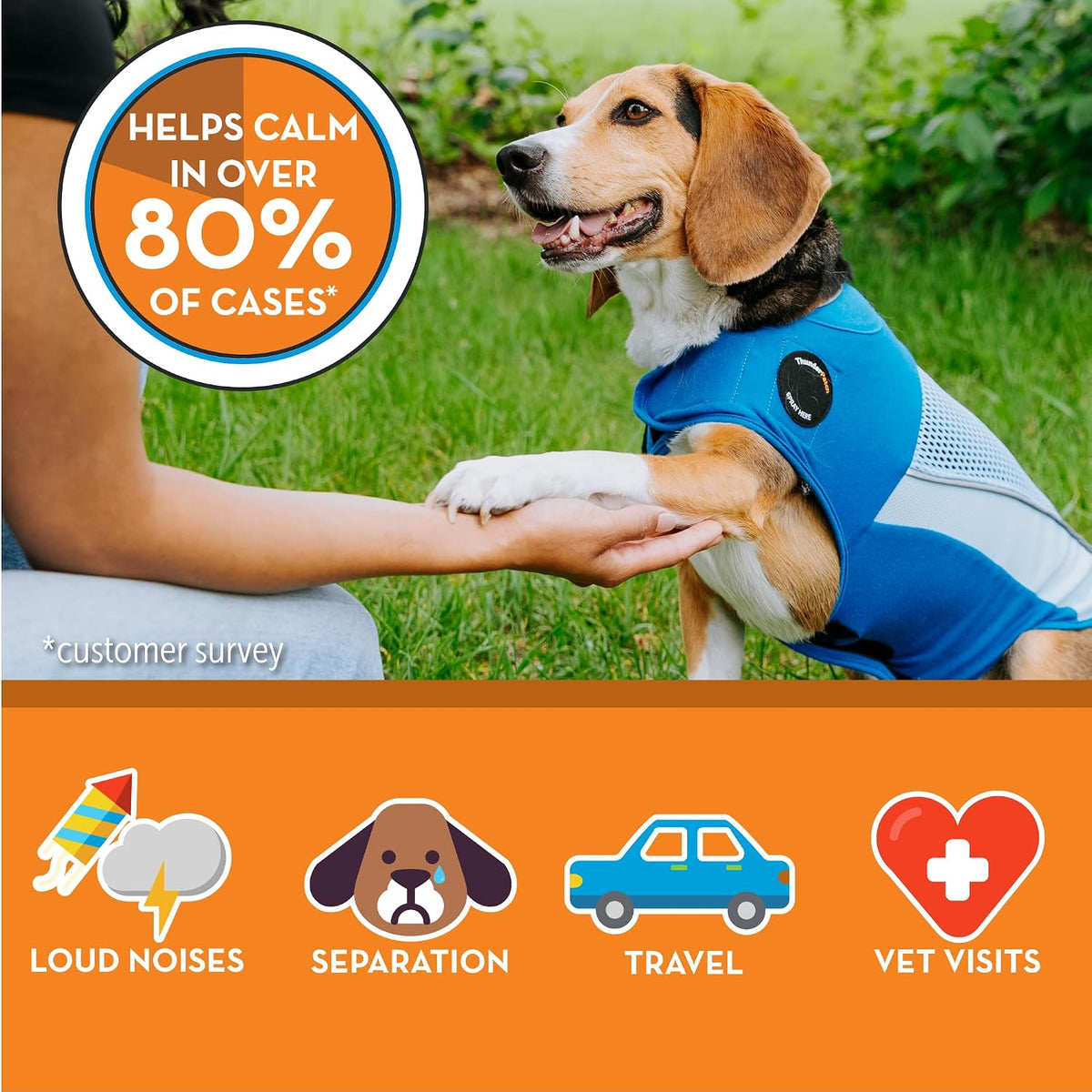 thundershirt breeze for dogs calming anxiety vest, small, side view
