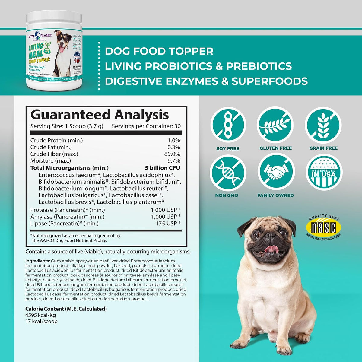 vital planet - pet living meal dog powder shown in use