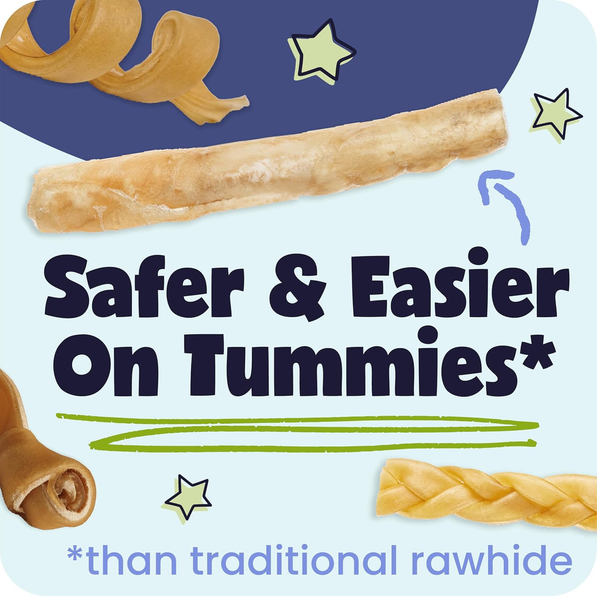 pawstruck small collagen sticks 100% natural beef chews, side view